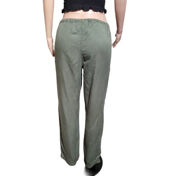 3/$20 Pulp elastic waist green mid rise tencel pull-up pants M - Picture 4 of 5